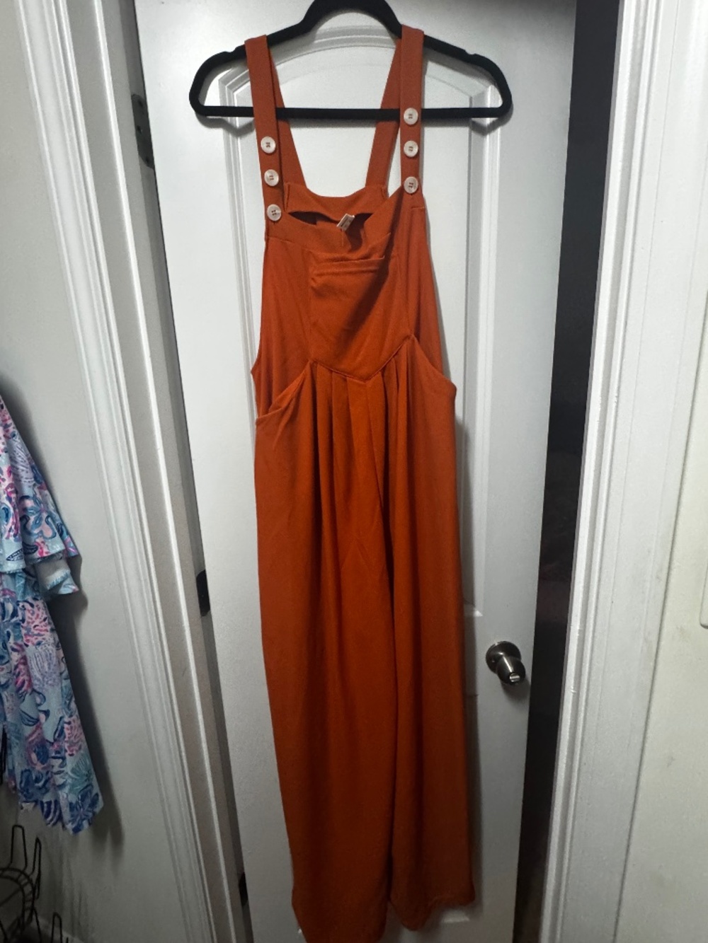 Halara burnt orange overalls medium